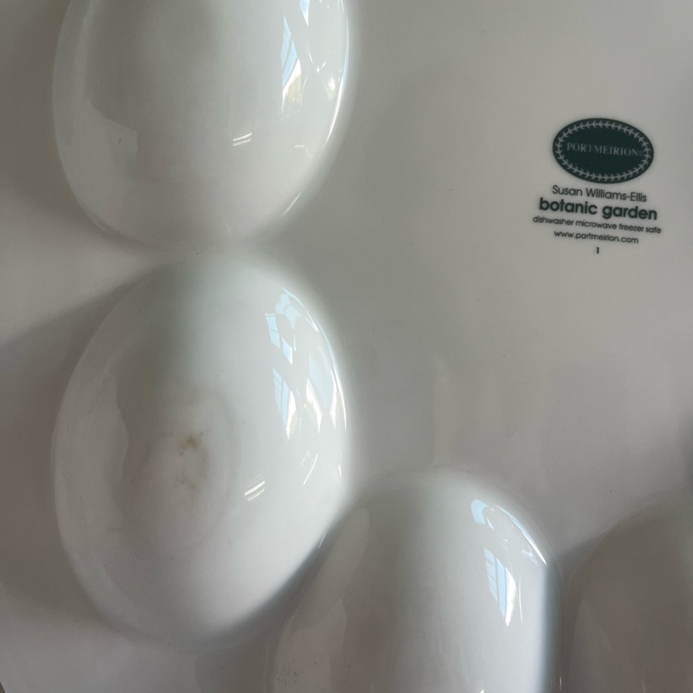 Portmeirion Botanic Garden Sweet Pea 9 Deviled Eggs Serving Platter Dish - Picture 5 of 9